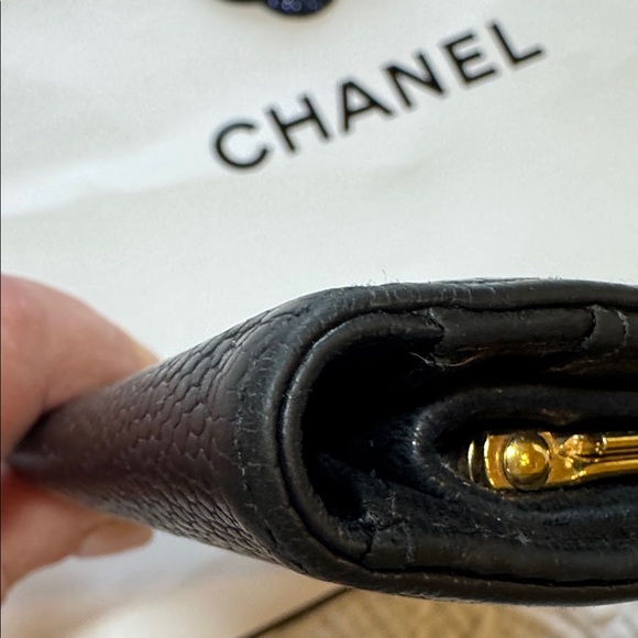 CHANEL Timeless CC Caviar Black Leather Wallet w/COA - Picture 9 of 14